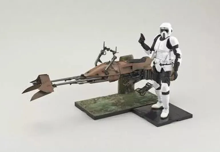 BANDAI Star Wars Return of the Jedi Scout Trooper & Speeder Bike Model Kit JAPAN