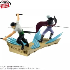 Banpresto Senkou Zekkei One Piece Zoro & Dracule Mihawk Figure Set of 2 JAPAN