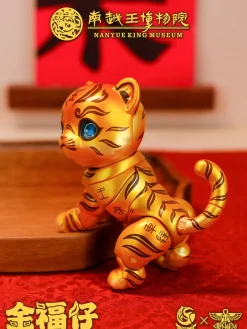 Bronze Tiger Talisman with Gold Inscription Jin Fuzai Action Figure JAPAN