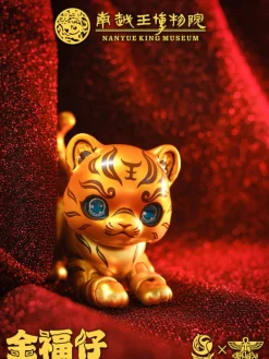 Bronze Tiger Talisman with Gold Inscription Jin Fuzai Action Figure JAPAN