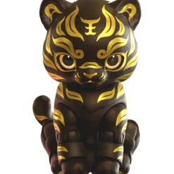 Bronze Tiger Talisman with Gold Inscription Fuzi Action Figure JAPAN