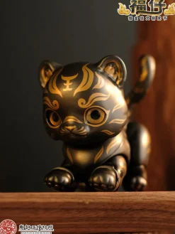 Bronze Tiger Talisman with Gold Inscription Fuzi Action Figure JAPAN