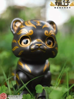 Bronze Tiger Talisman with Gold Inscription Fuzi Action Figure JAPAN