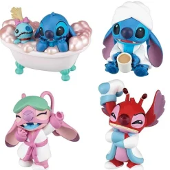 Disney Character Stitch Relaxing Bath Time Complete Set Figure Capsule Toy JAPAN