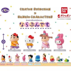 Narabundesu Crayon Shin Chan x Sanrio Characters Complete Set Figure Capsule Toy