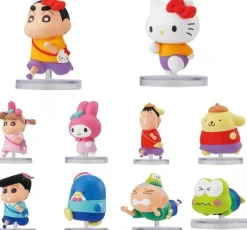 Narabundesu Crayon Shin Chan x Sanrio Characters Complete Set Figure Capsule Toy