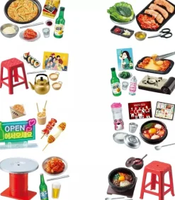 Re-Ment Neon and Romance Korean Food Night Stall Set of 8 Figure Box JAPAN