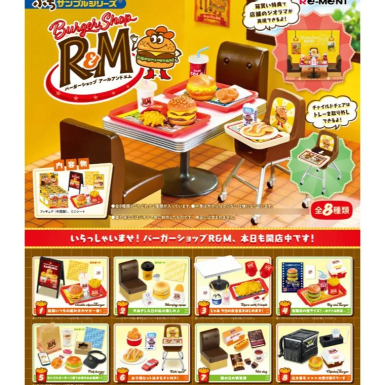 RE-MENT Petit Sample Burger Shop R&M Complete set Figure JAPAN OFFICIAL