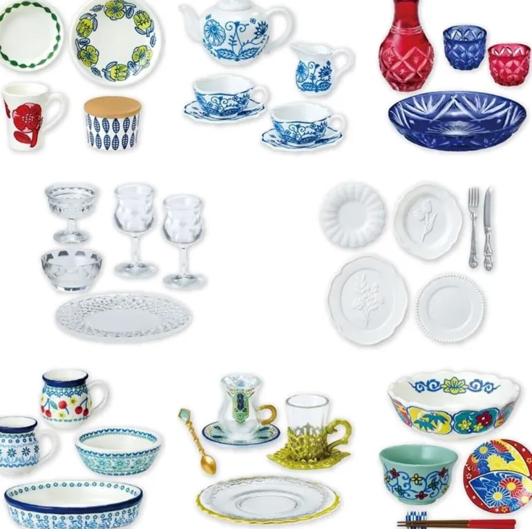Re-Ment Petit Sample Series Dream Tableware Collection Full Set of 8 Figure