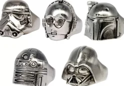 Star Wars Metal Ring Collection All 5 Types Set Figure Capsule Toy JAPAN
