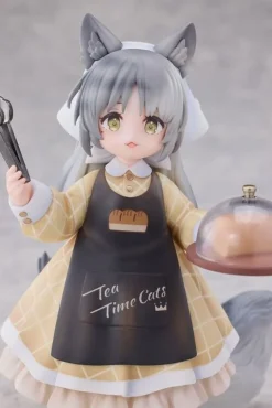 Tea Time Cats Scene Bread House Clerk & Customer Set Figure JAPAN OFFICIAL