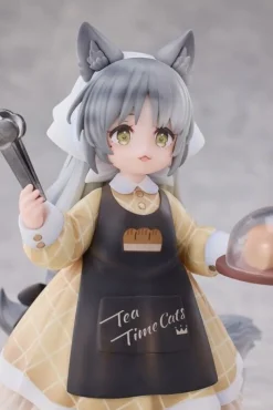 Tea Time Cats Scene Bread House Clerk & Customer Set Figure JAPAN OFFICIAL