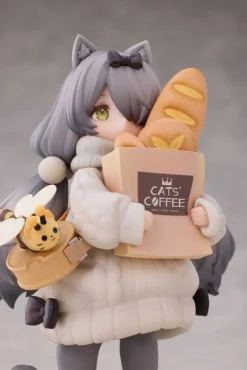 Tea Time Cats Scene Bread House Clerk & Customer Set Figure JAPAN OFFICIAL