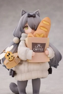 Tea Time Cats Scene Bread House Clerk & Customer Set Figure JAPAN OFFICIAL