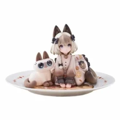 Tea Time Cats x Siamese Cat Azuki-san Set Figure JAPAN OFFICIAL