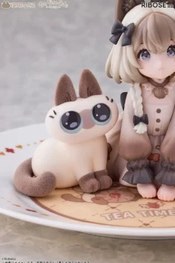 Tea Time Cats x Siamese Cat Azuki-san Set Figure JAPAN OFFICIAL