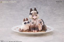 Tea Time Cats x Siamese Cat Azuki-san Set Figure JAPAN OFFICIAL