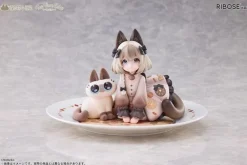 Tea Time Cats x Siamese Cat Azuki-san Set Figure JAPAN OFFICIAL