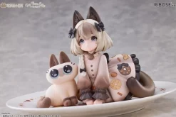 Tea Time Cats x Siamese Cat Azuki-san Set Figure JAPAN OFFICIAL