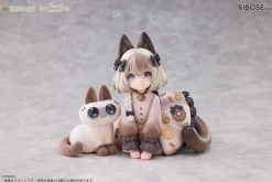 Tea Time Cats x Siamese Cat Azuki-san Set Figure JAPAN OFFICIAL