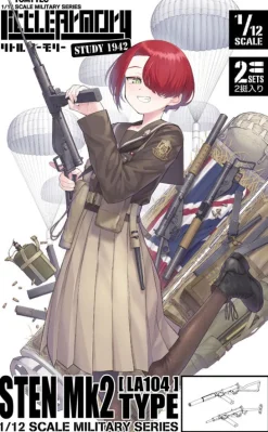 Tomytec LittleArmory LA104 STEN Mk2 Type 1/12 Plastic Model Kit JAPAN OFFICIAL